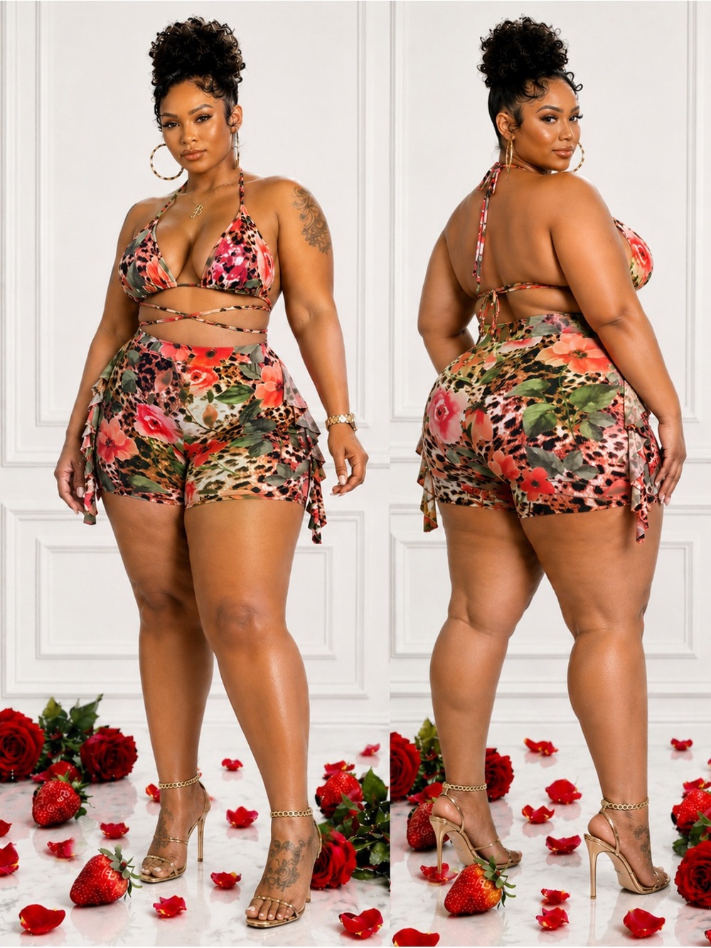 Plus Size Short Swin Set